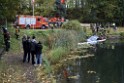 Einsatz BF Koeln PKW im See Koeln Esch P033